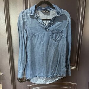 Celebrity Pink Casual Blue Button Down Shirt